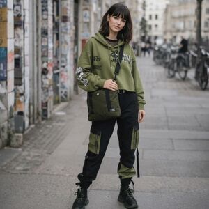 Carhartt WIP Irwin Mesh Shoulder Bag Turtle Green Black Crossbody Utility; New